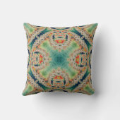 Cyan Fractal | Psychedelic Decorative Throw Pillow クッション (裏面)