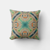 Cyan Fractal | Psychedelic Decorative Throw Pillow クッション (正面)