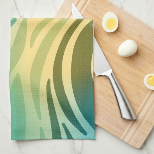 Cyan Pattern キッチンタオル (四つ折り)