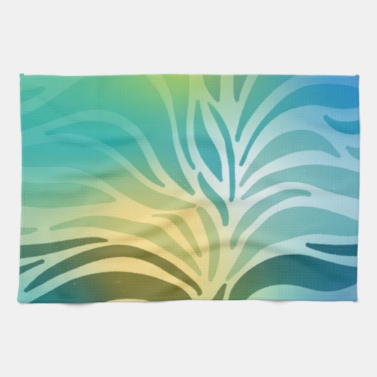 Cyan Pattern キッチンタオル (横)