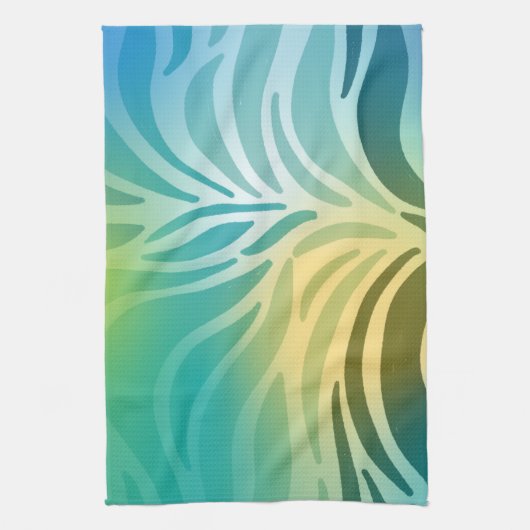 Cyan Pattern キッチンタオル (縦)