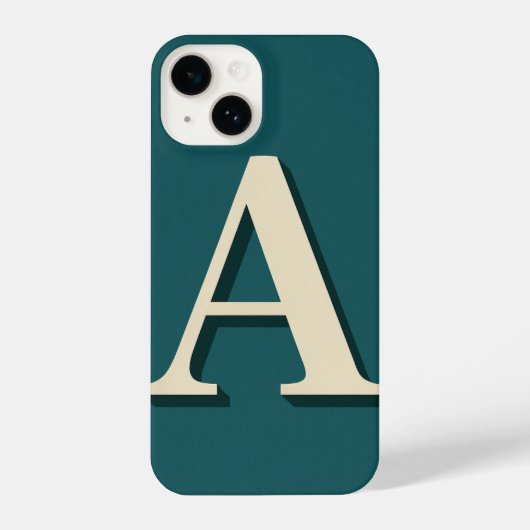 “Cyan Phone Case with Bold ‘A’ – Trendy iPhoneケース (裏面)
