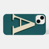 “Cyan Phone Case with Bold ‘A’ – Trendy iPhoneケース (裏面横)