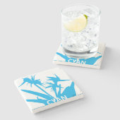 CYAN - Posavasos con Flor del paraíso en calipso ストーンコースター (横)