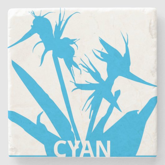 CYAN - Posavasos con Flor del paraíso en calipso ストーンコースター (正面)
