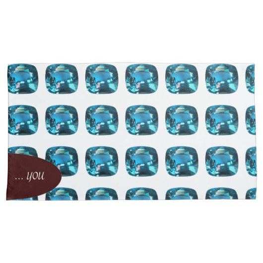 Cyan Sky Blue 枕カバー (正面右)