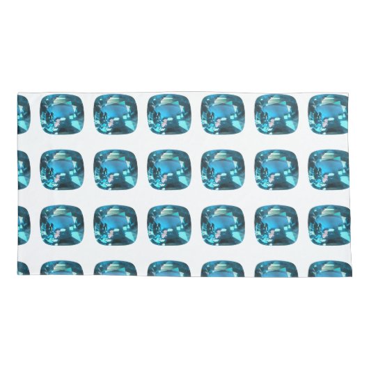 Cyan Sky Blue 枕カバー (裏面-左)