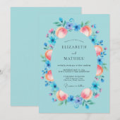 Cyan Spirited Spring Wedding 招待状 (正面/裏面)