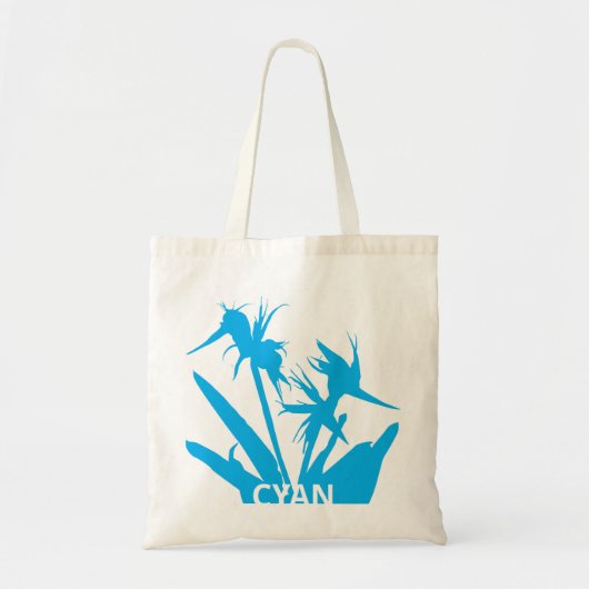 CYAN - Tote bag con Flor del paraíso en calipso  トートバッグ (正面)