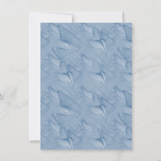 Cyanotypeの色と訪問蝶。 招待状 (裏面)