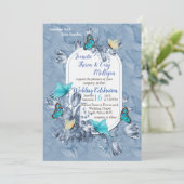 Cyanotypeの色と訪問蝶。 招待状 (スタンド正面)