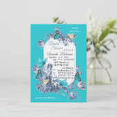 Cyanotypeの色と訪問蝶。 招待状 (スタンド正面)