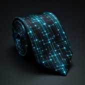 Cyber Blue Neon Circuit ネクタイ