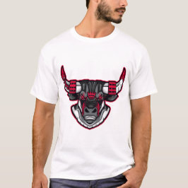 Cyber Bull Head – Futuristic Mecha Animal Graphic  Tシャツ