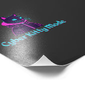 Cyber Cat Vibes – Neon Glitch Aesthetic Design フォトプリント (角)