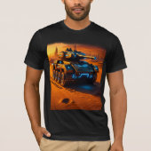 Cyber Desert Tank Tee – Futuristic Armor in Sunset Tシャツ (正面)