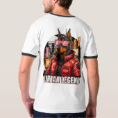 Cyber Doberman Streetwear - Urban Techwear Dog Tee Tシャツ (裏面)