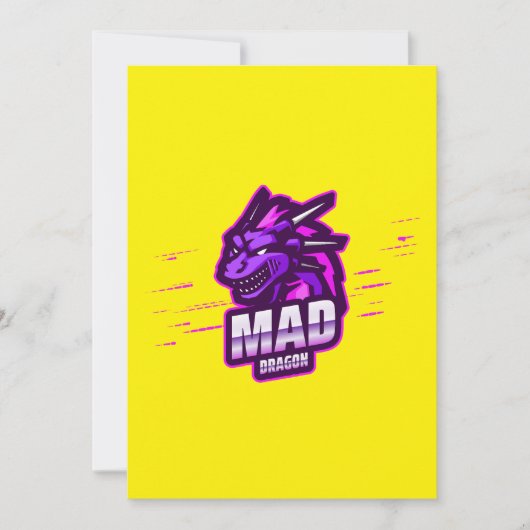 Cyber Dragon Gaming Emblem | Mythical Logo 招待状 (正面)