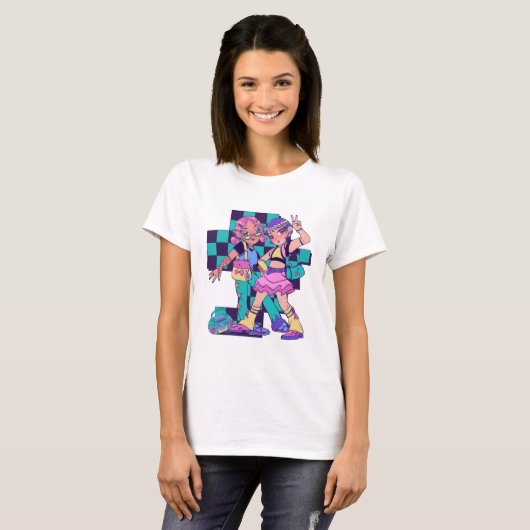 Cyber Duo:未来的ファッション Tシャツ (正面フル)