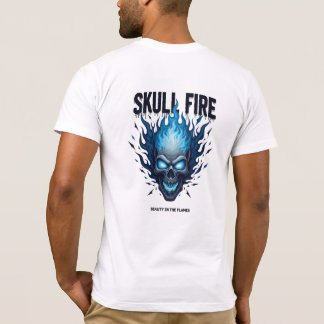 Cyber Flameスカルシャツ – Blue Fire 2025 グランジ Ar Tシャツ