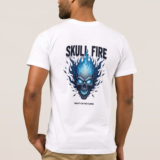 Cyber Flameスカルシャツ – Blue Fire 2025 グランジ Ar Tシャツ (裏面)