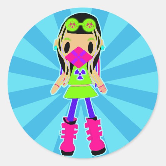 Cyber Girl Xスタンプ ラウンドシール (正面)