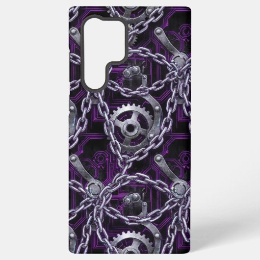 Cyber Gothic Chain Circuit Phone Case Samsung Galaxyケース (裏面)