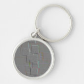 "Cyber Gothic" Geometric Art キーホルダー (正面)