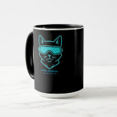 Cyber Guardian Neon Cat - Cybersecurity Enthusiast マグカップ (正面左)