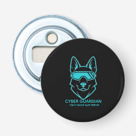 Cyber Guardian Neon Dog - Gamer & Techie Bottle Op 栓抜き