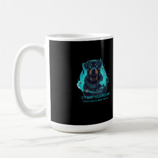 Cyber Guardian Rottweiler Blue Flame - High-Tech O コーヒーマグカップ