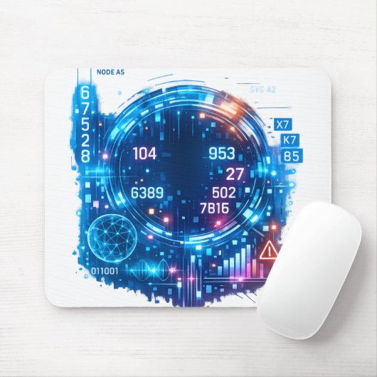 Cyber HUD Interface Mousepad – Futuristic Tech  マウスパッド (マウス)