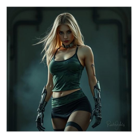 Cyber-Kriegerin der Zukunft – Stärke und Stil ポスター (正面)