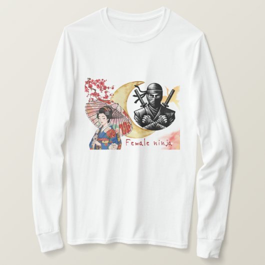 Cyber Kunoichi: Neon Night Shinobi Edition Tシャツ (デザイン正面)