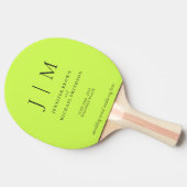 Cyber Lime & Jet Black Formal Simple Fun Wedding 卓球ラケット (横)