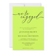 Cyber Lime & Jet Black Minimal We are Engaged