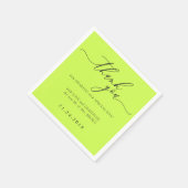 Cyber Lime Jet Black Minimalist Decor Wedding スタンダードカクテルナプキン (角)