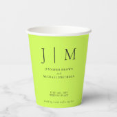 Cyber Lime Jet Black Simple Minimal Drink Wedding 紙コップ (裏面)