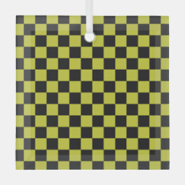 Cyber lyme checkerboard pattern ガラスオーナメント