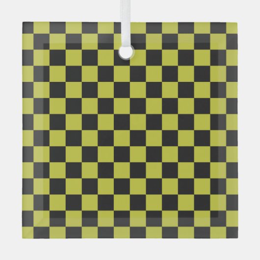 Cyber lyme checkerboard pattern ガラスオーナメント (正面)