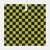 Cyber lyme checkerboard pattern ガラスオーナメント (裏面)