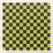 Cyber lyme checkerboard pattern ガラスコースター (正面)