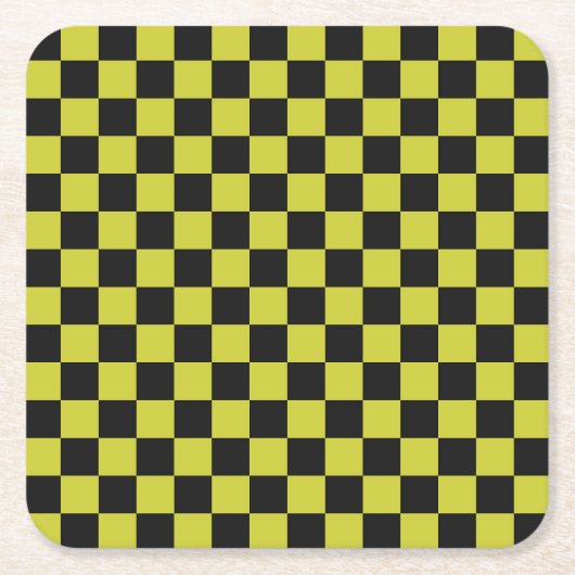 Cyber lyme checkerboard pattern スクエアペーパーコースター (正面)