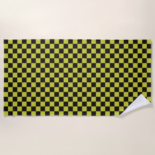 Cyber lyme checkerboard pattern ビーチタオル (正面)