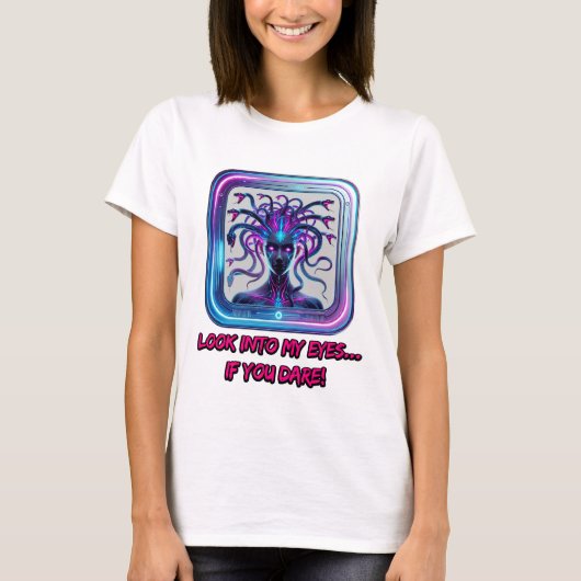 Cyber Medusa Neon – 女性のTシャツ Tシャツ (正面)
