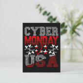 Cyber monday in usa sales event hand-drawn design シーズンポストカード (スタンド正面)