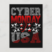 Cyber monday in usa sales event hand-drawn design シーズンポストカード (正面)