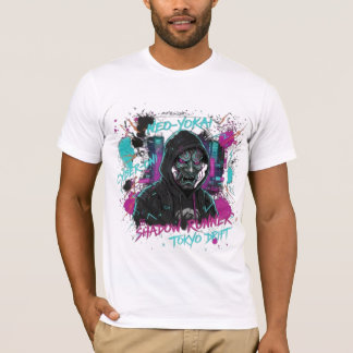 CYBER-NINJA GHOST PROTOCOL | Futuristic Oni Mask S Tシャツ