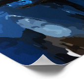 Cyber Ninja Palette Knife Neon Orange Impasto ポスター (角)