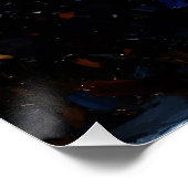 Cyber Ninja Palette Knife Neon Orange Impasto ポスター (コーナー)